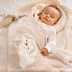 Cobija Doble Faz Bordado Surtido Beige bebe