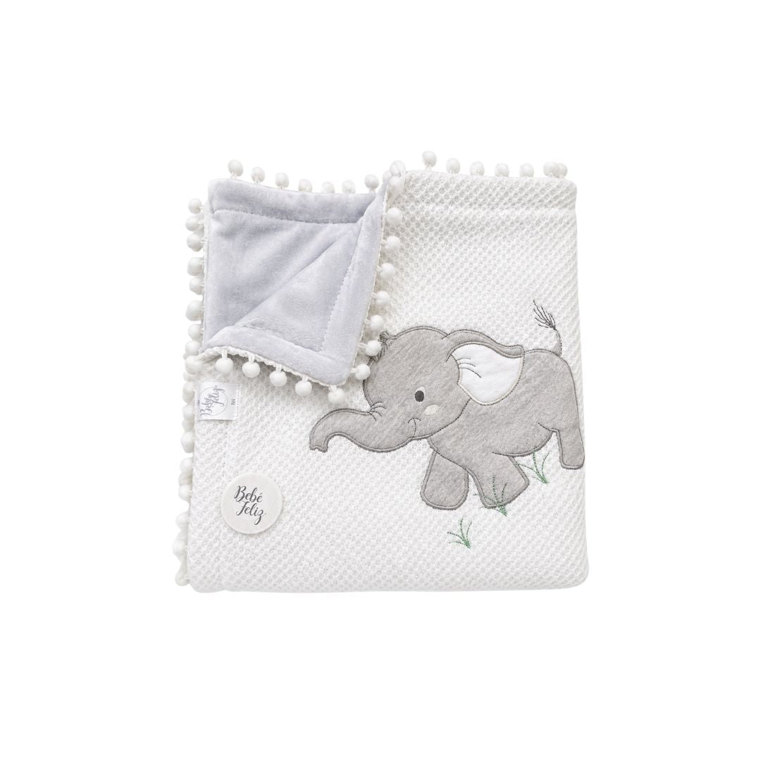 Cobija Premium Bordado Encaje Gris detalle