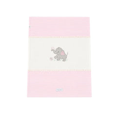 Cobija Premium Bordado Pasacintas Elefante Rosa diseño
