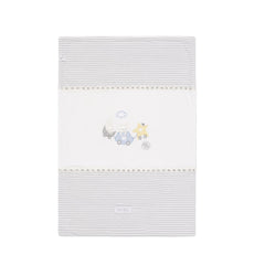 Cobija Premium Bordado Pasacintas Oso y Estrella Gris diseño