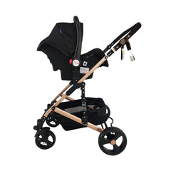 Coche Moisés Con Porta Bebé Travel System Negro Happy Baby Funcional