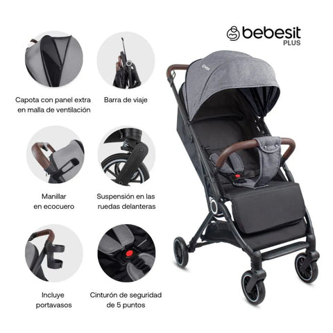 Coche Maleta Micro Gris Bebesit