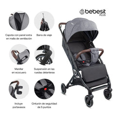 Coche Maleta Micro Gris Bebesit