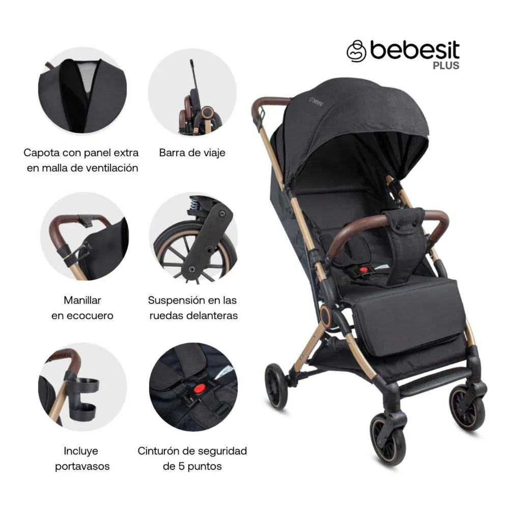 Coche Maleta Micro Negro Bebesit
