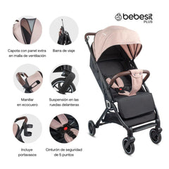 Coche Maleta Micro Rosa Bebesit