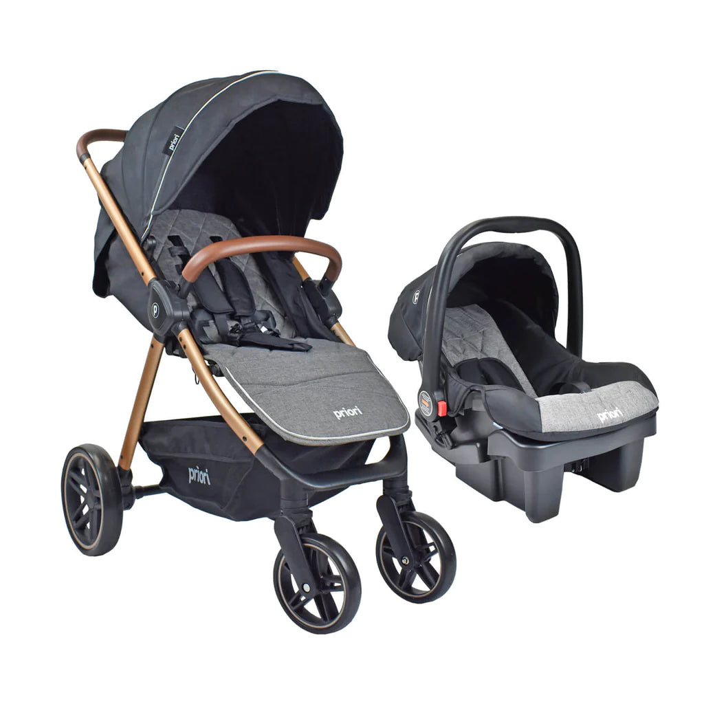 Coche Con Porta Bebé Travel System Maverick Negro Priori