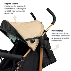 Coche Paseador Baby Kays Gris Café
