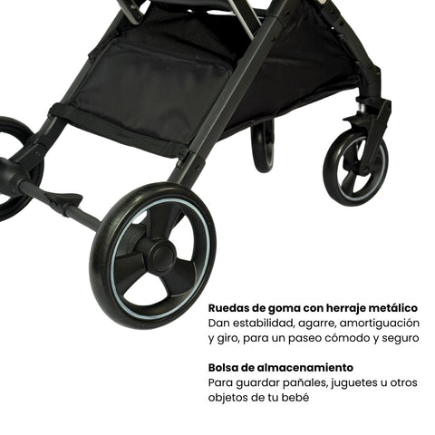 Coche Maleta Con Porta Bebé Boston Negro Maxibaby Ruedas