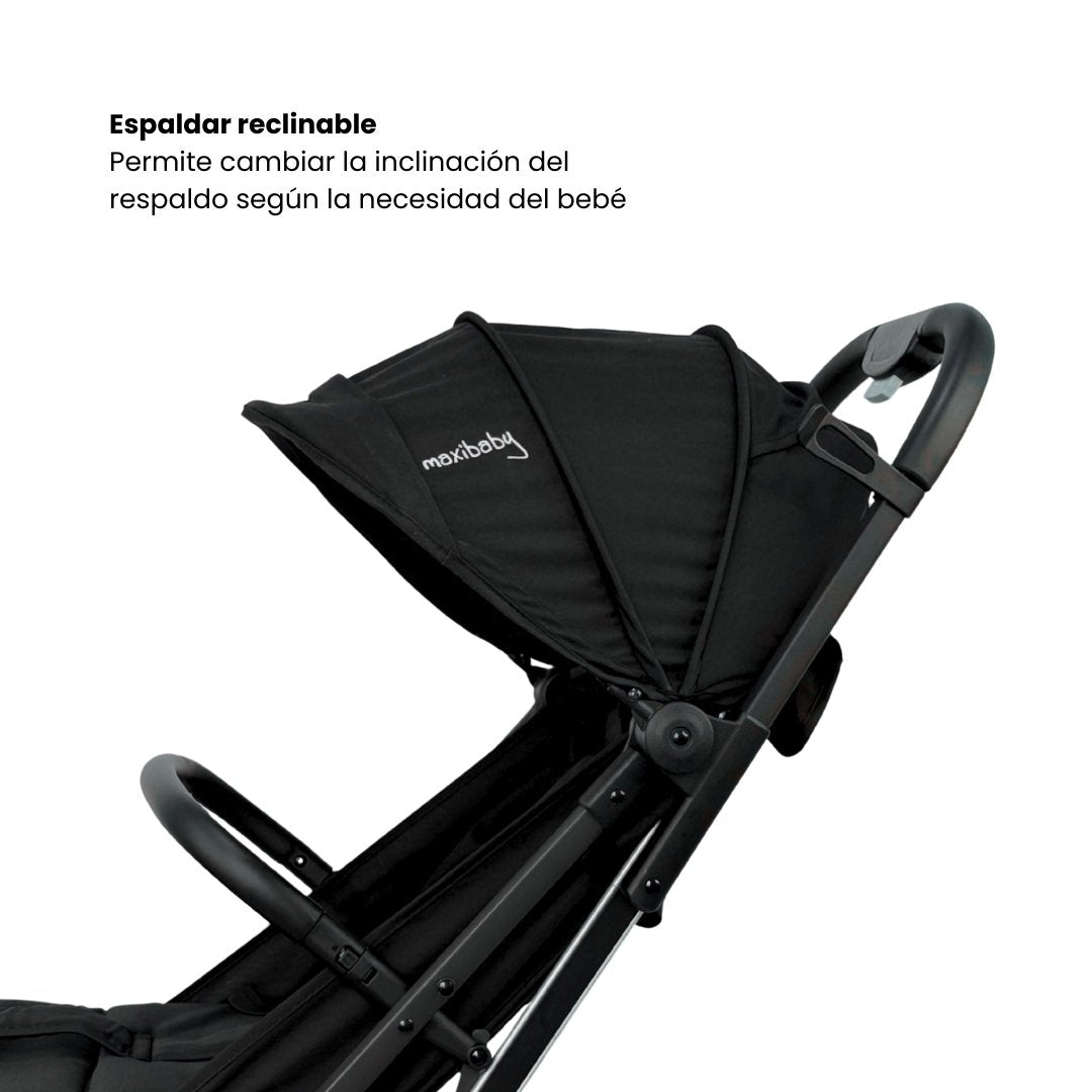 Coche Maleta Con Porta Bebé Boston Negro Maxibaby Espaldar