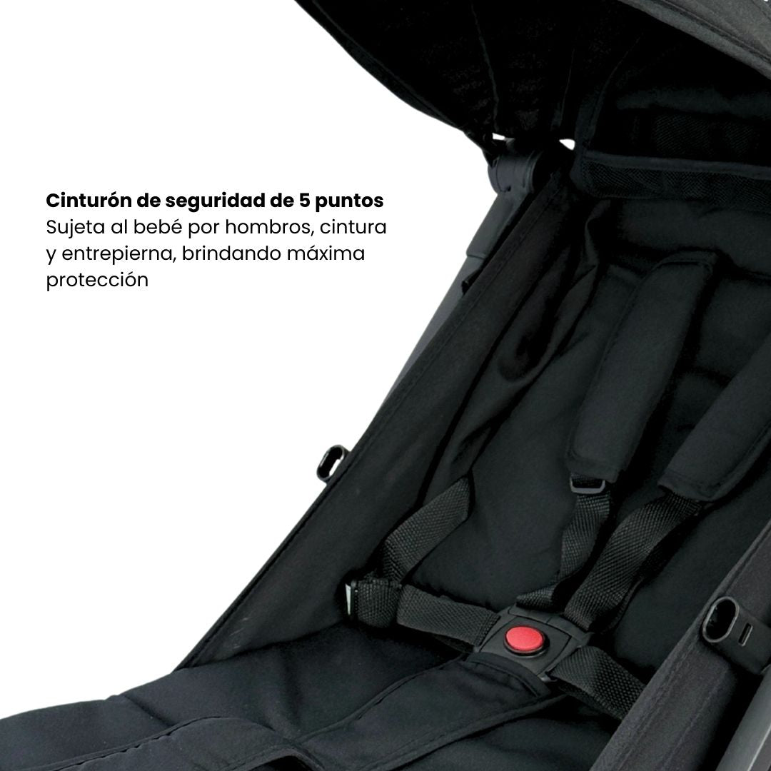 Coche Maleta Con Porta Bebé Boston Negro Maxibaby Cinturon