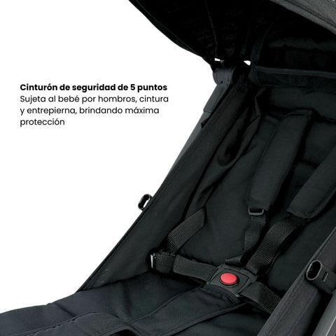 Coche Maleta Con Porta Bebé Boston Negro Maxibaby Cinturon