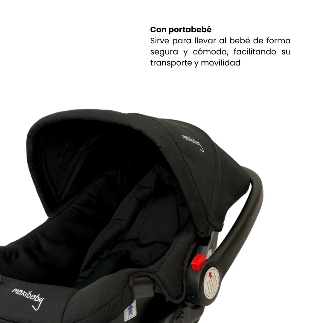 Coche Maleta Con Porta Bebé Boston Negro Maxibaby Porta bebé