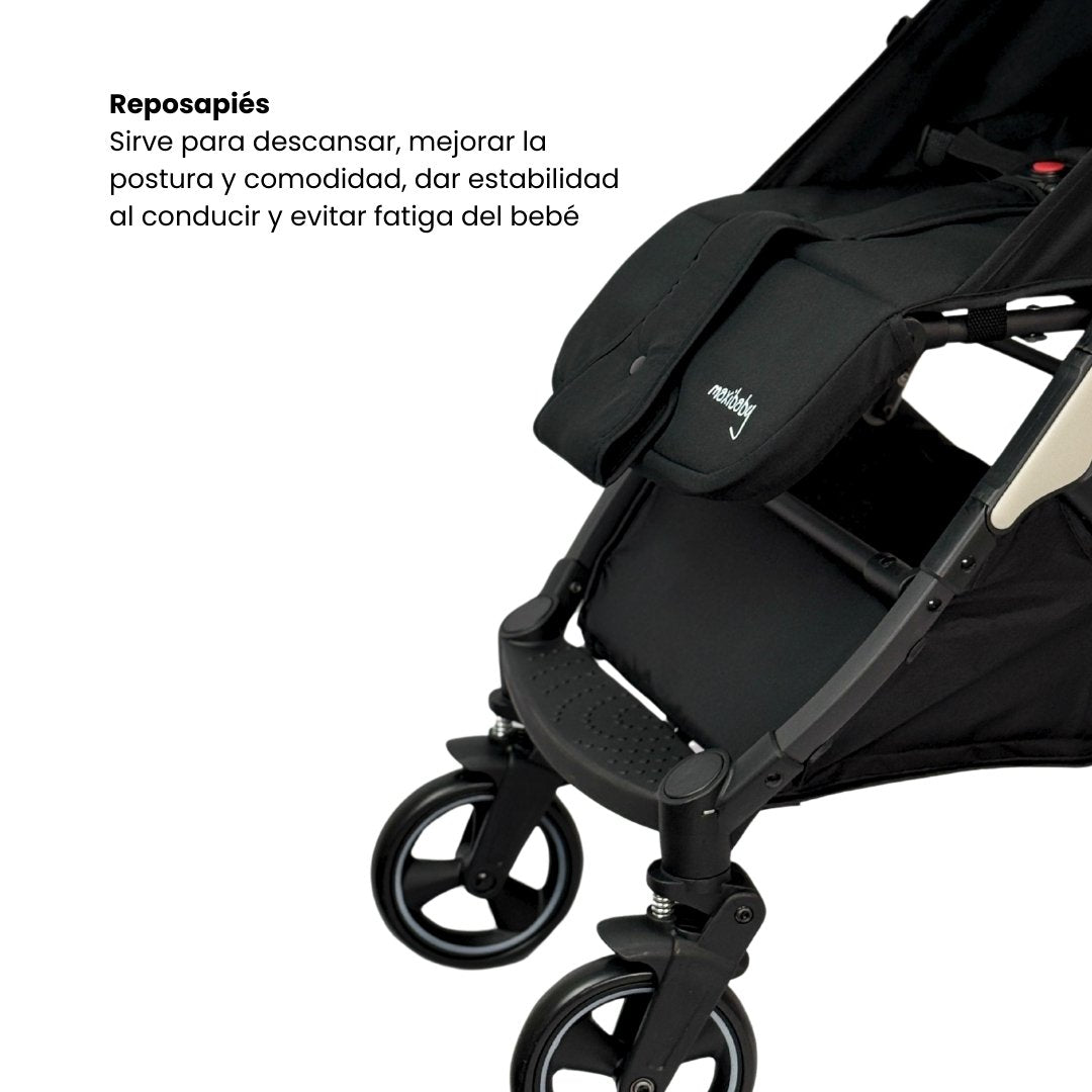 Coche Maleta Con Porta Bebé Boston Negro Maxibaby Reposapiés