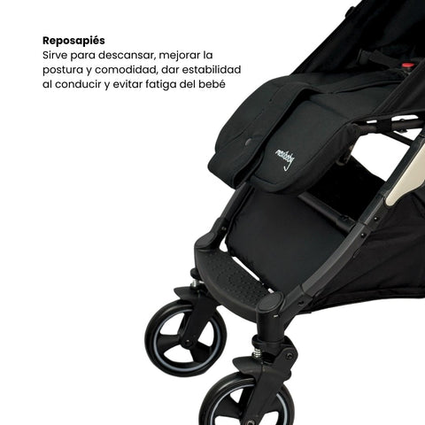 Coche Maleta Con Porta Bebé Boston Negro Maxibaby Reposapiés