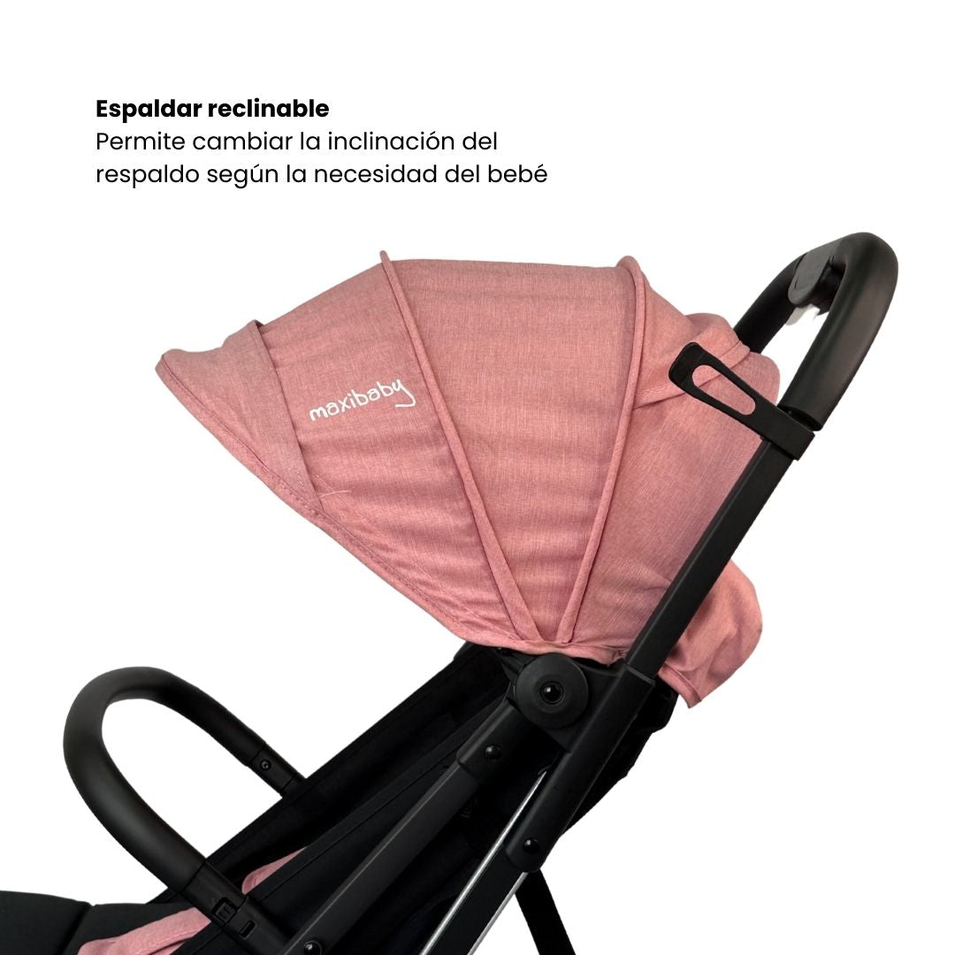 Coche Maleta Con Porta Bebé Boston Rosa Maxibaby Espaldar