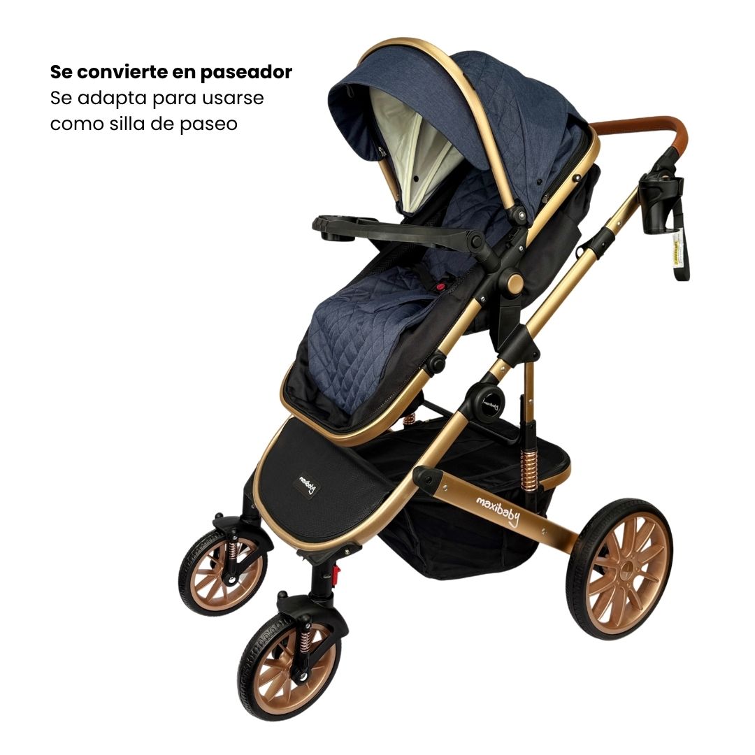 Coche Moisés Britto Maxibaby Azul Paseador
