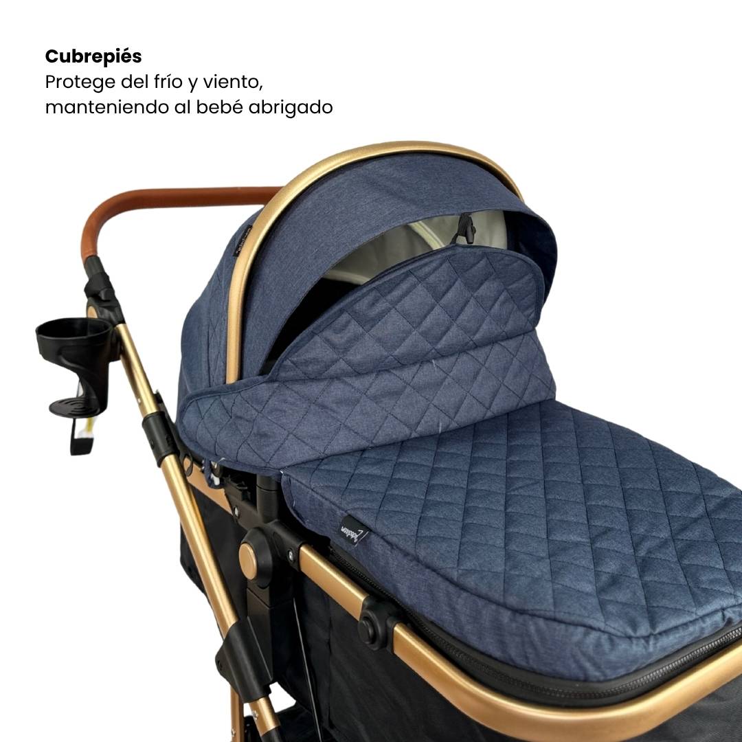Coche Moisés Britto Maxibaby Azul Cubrepies