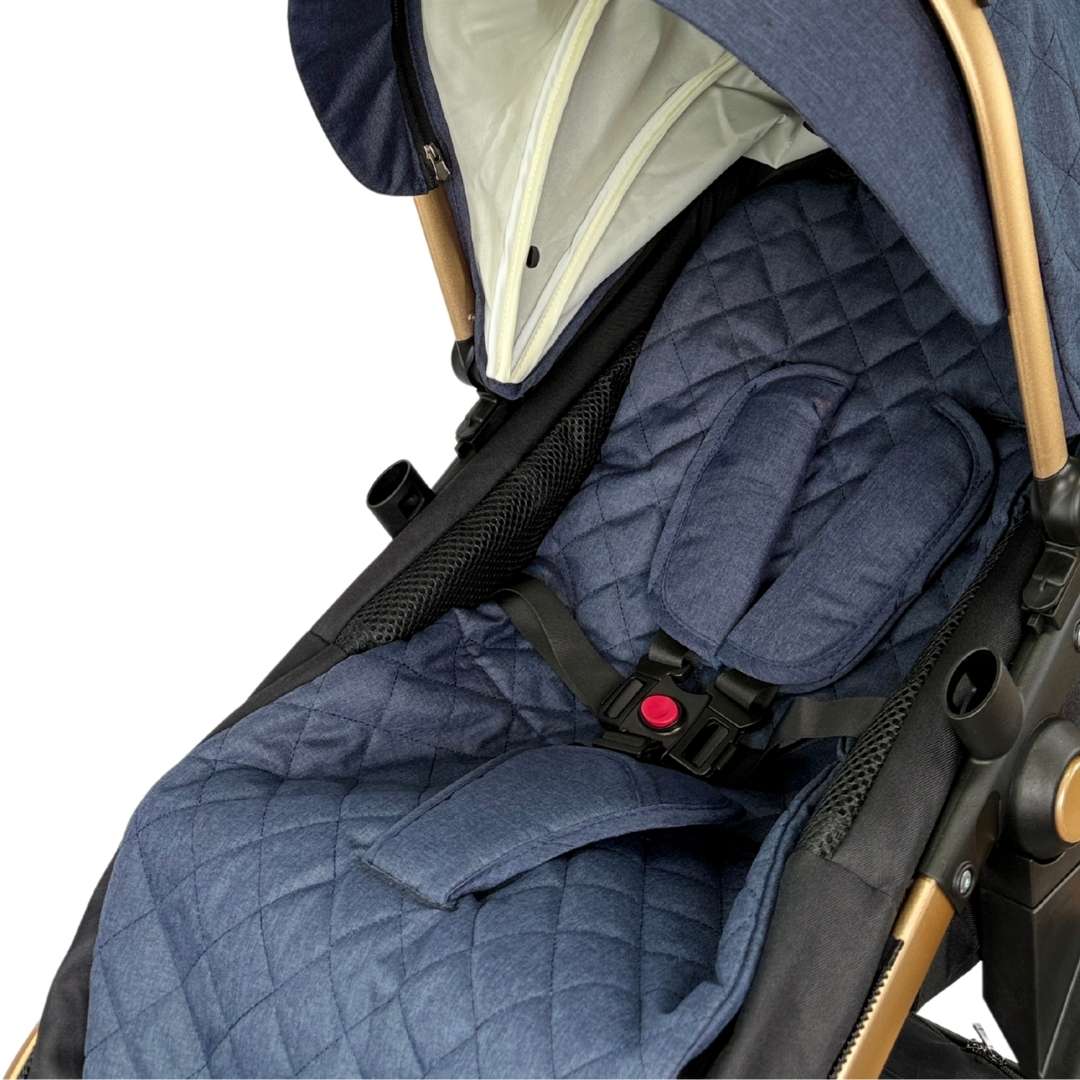 Coche Moisés Britto Maxibaby Azul Cinturón