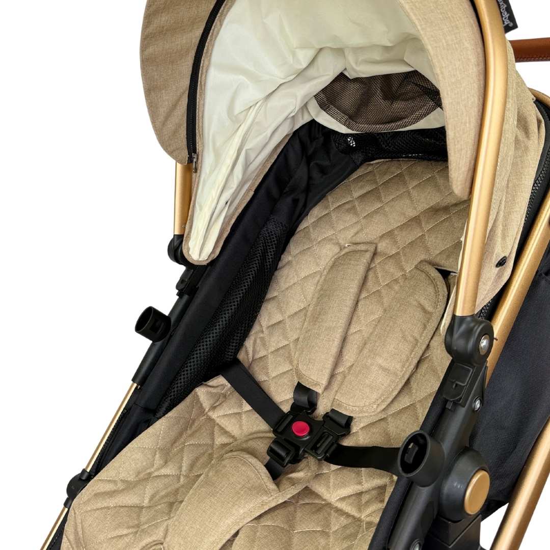 Coche Moisés Britto Beige Cinturón