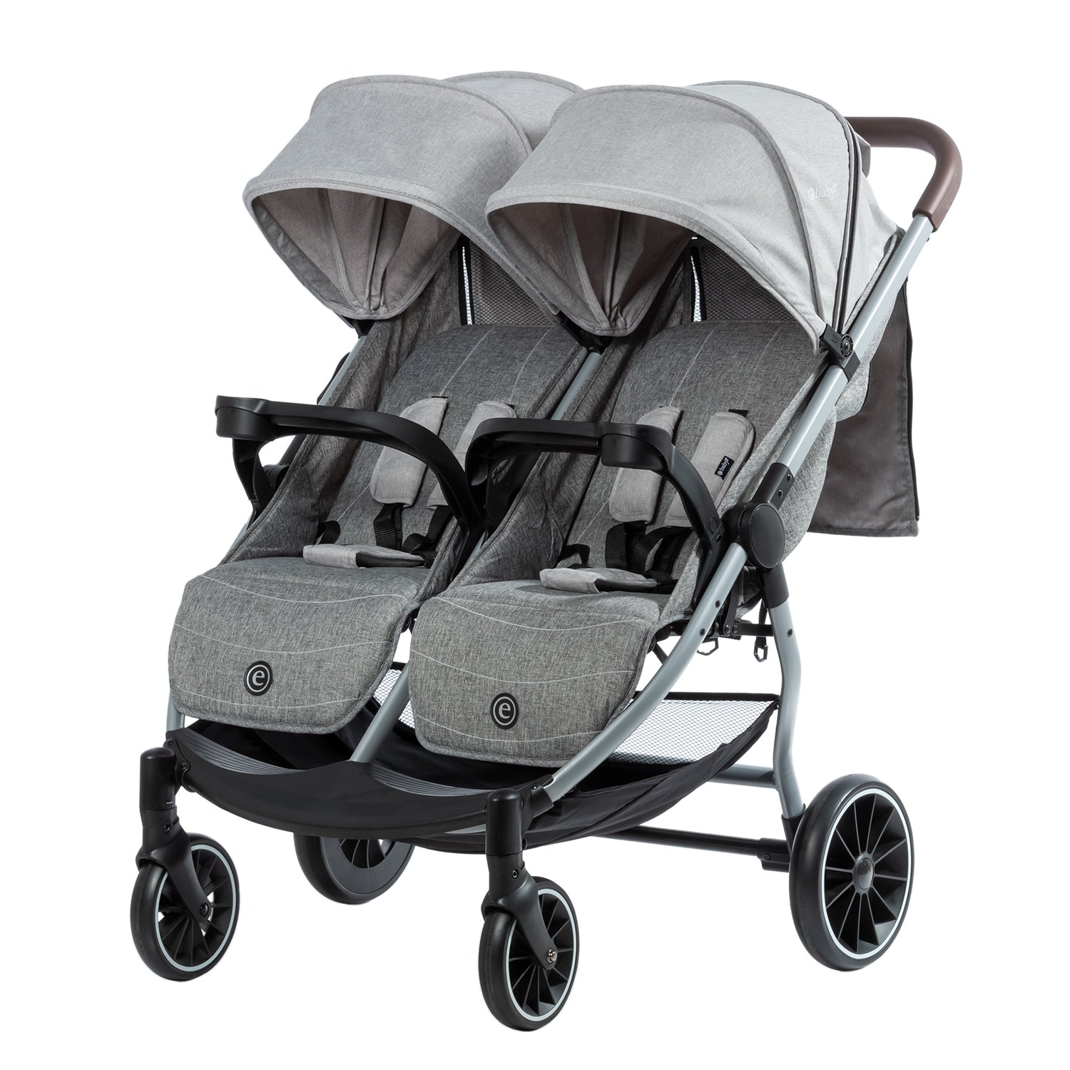 Coche Gemelar Leo & Lea Gris Claro Ebaby