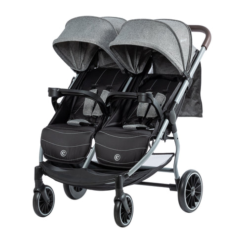 Coche Gemelar Leo & Lea Gris Oscuro Ebaby
