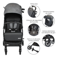 Coche Maleta Compacto Luca Gris Priori especificaciones