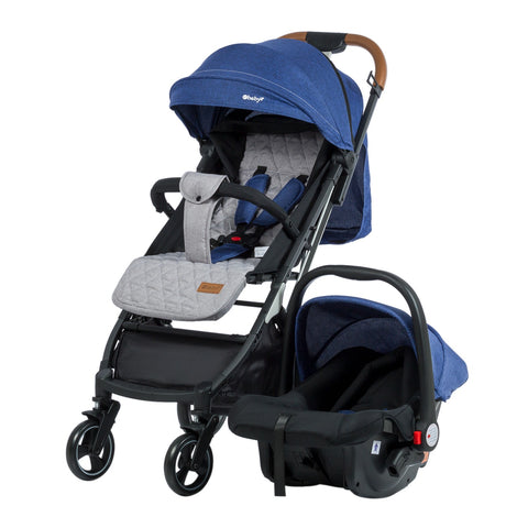 Coche Maleta Con Porta Bebe Happy Travel Azul Ebaby