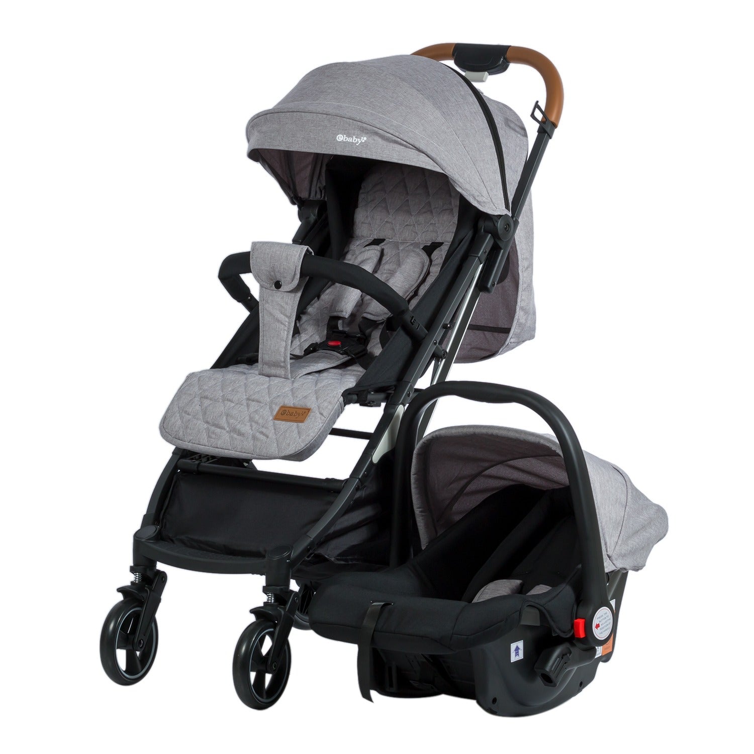 Coche Maleta Con Porta Bebe Happy Travel Gris Ebaby