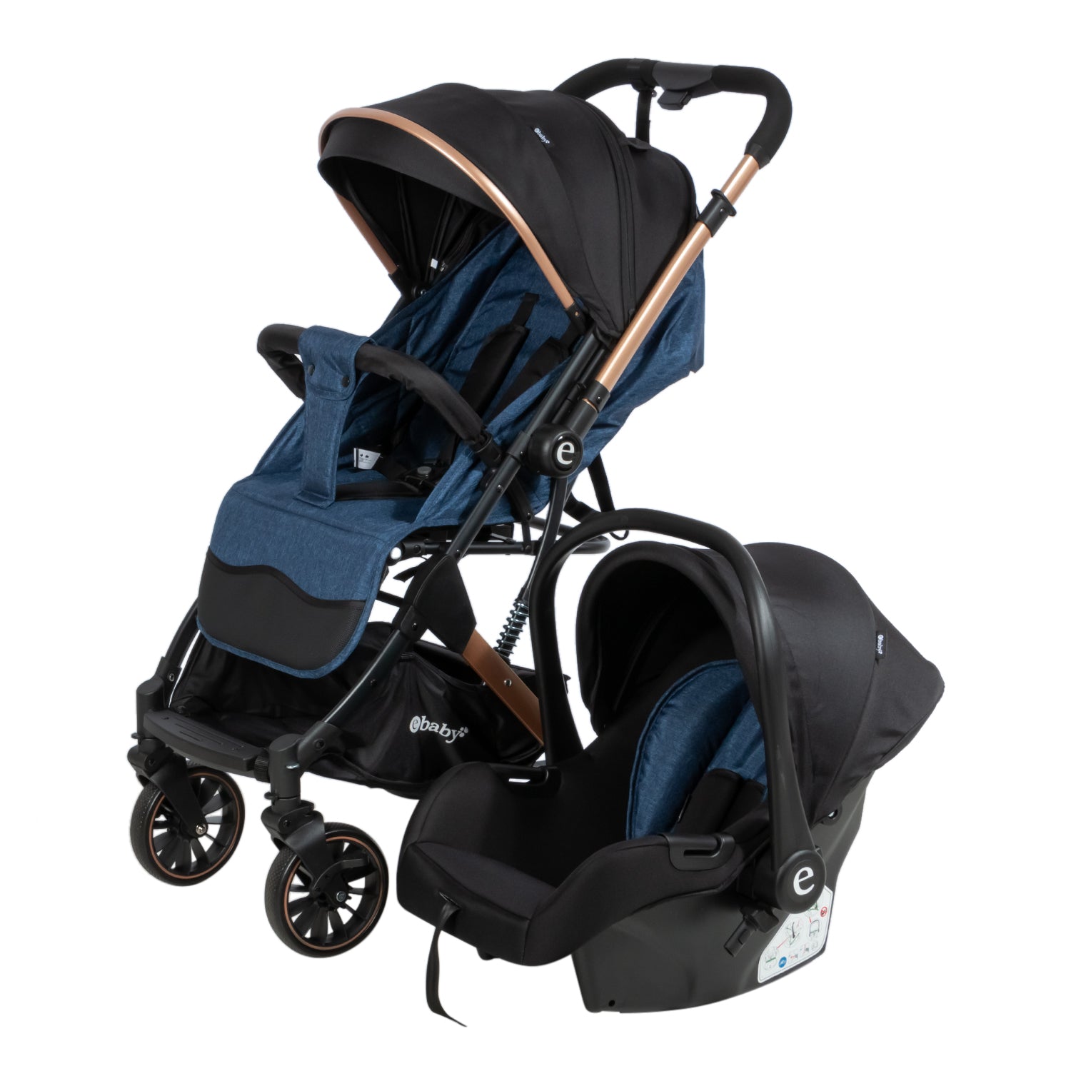 Coche Maleta Con Portabebés Sparrow Azul Ebaby