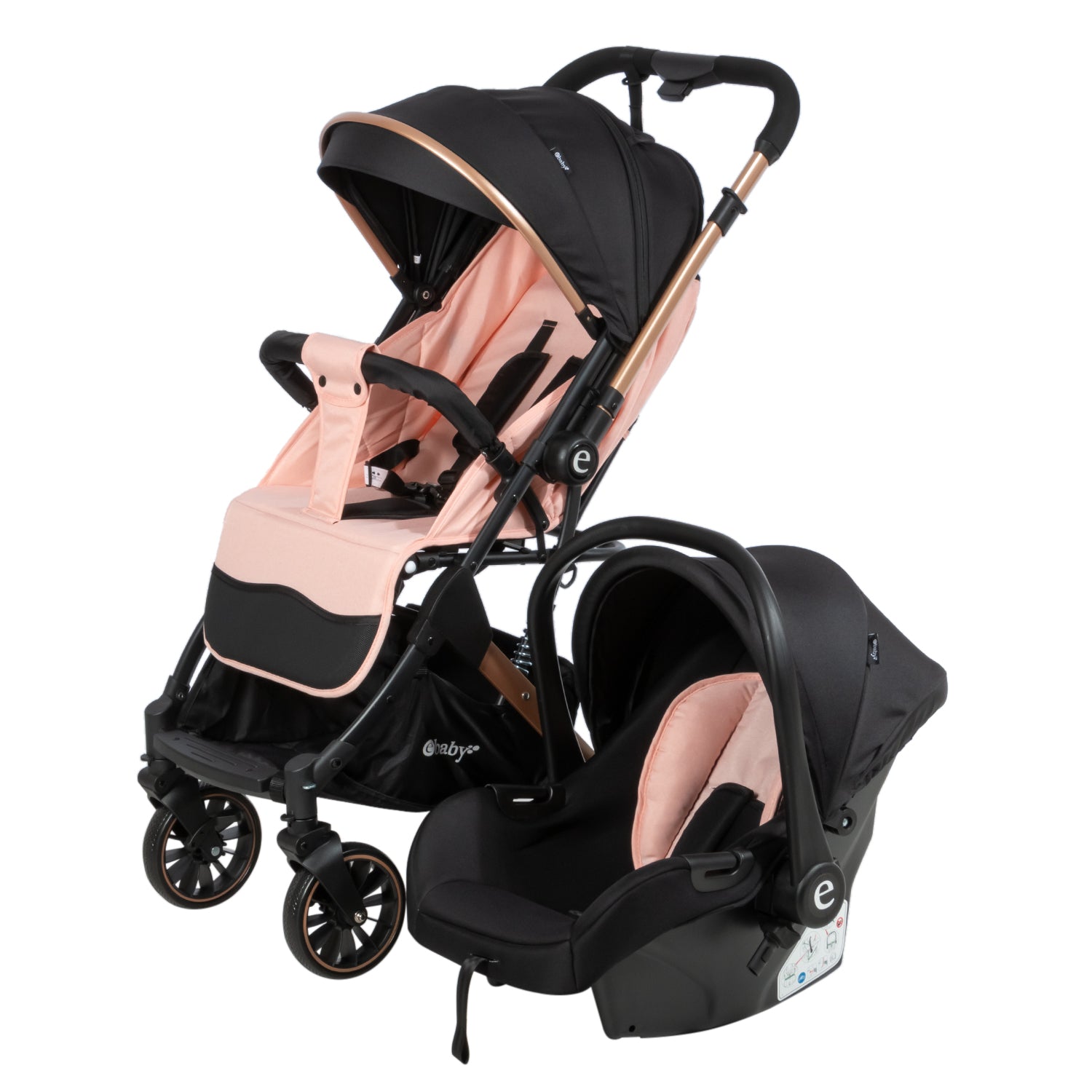 Coche Maleta Con Portabebés Sparrow Rosa Ebaby