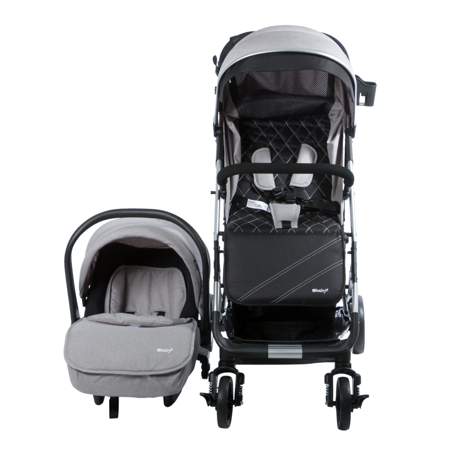Coche Maleta Con Portabebés Urban Way Gris Ebaby® frontal