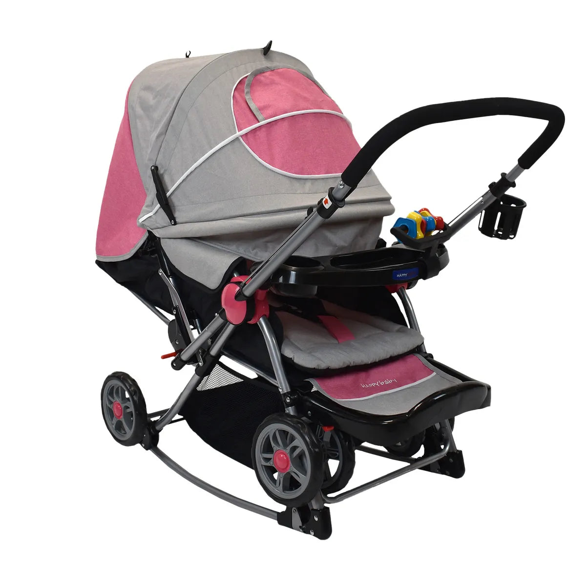 Coche Mecedor Logan Rosa Happy Baby barras