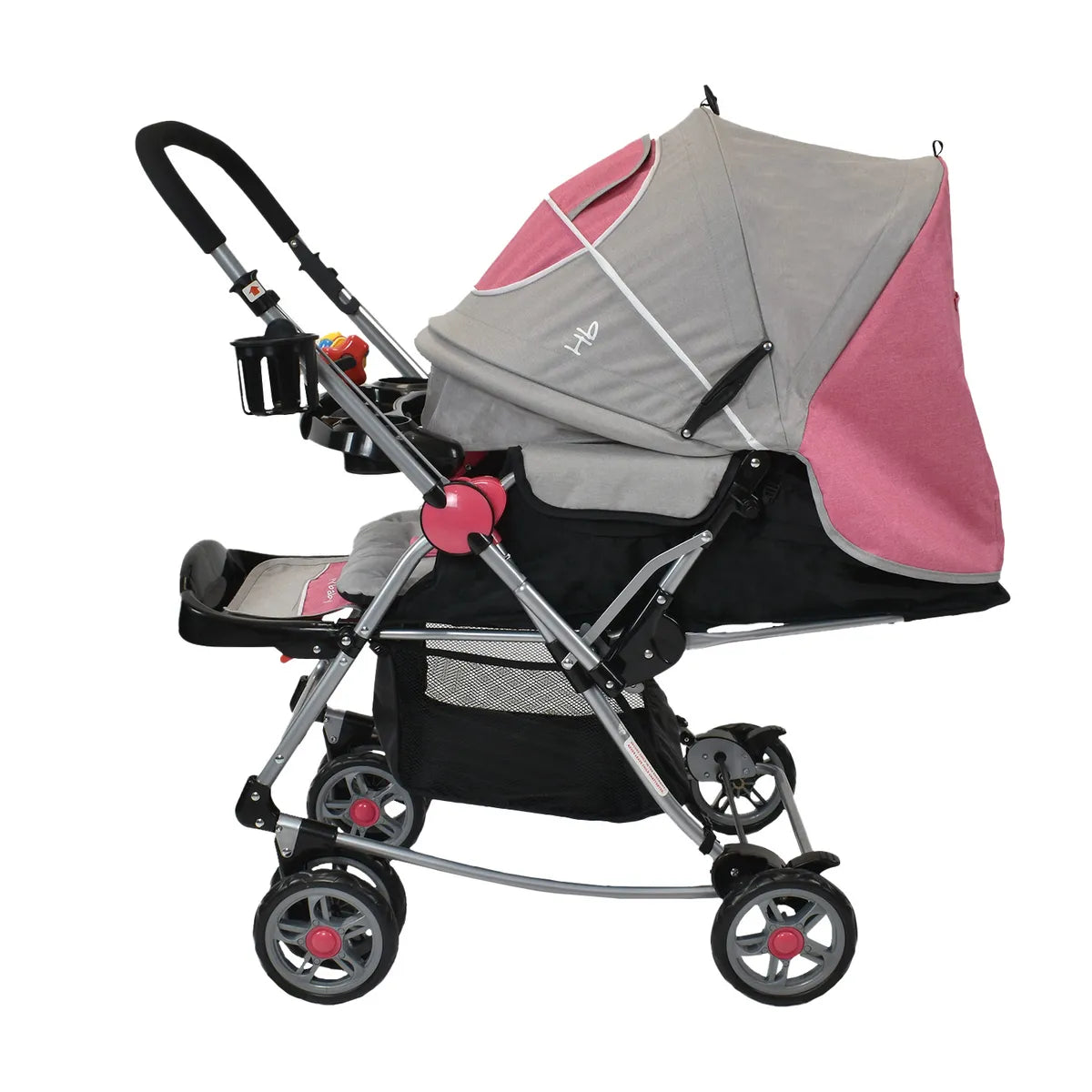 Coche Mecedor Logan Rosa Happy Baby perfil