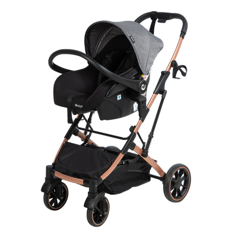 Coche Moises Con Portabebe Clint Gris Ebaby® DISEÑO