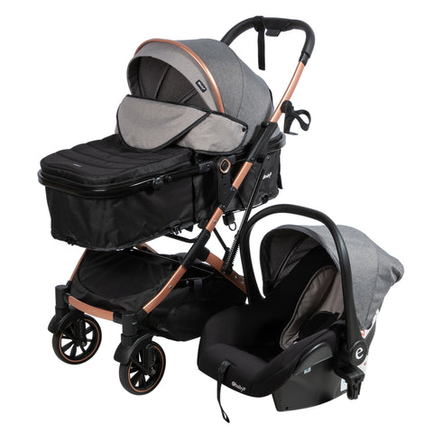Coche Moises Con Portabebe Clint Gris Ebaby®