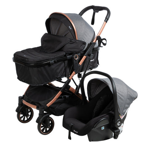 Coche Moisés Con Portabebés Clint Negro Ebaby®
