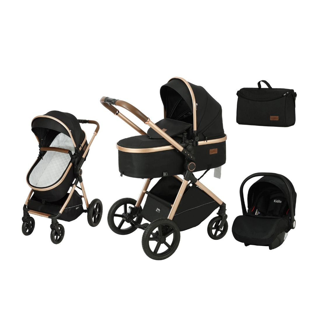 Coche Moisés Oxford Negro Kidilo