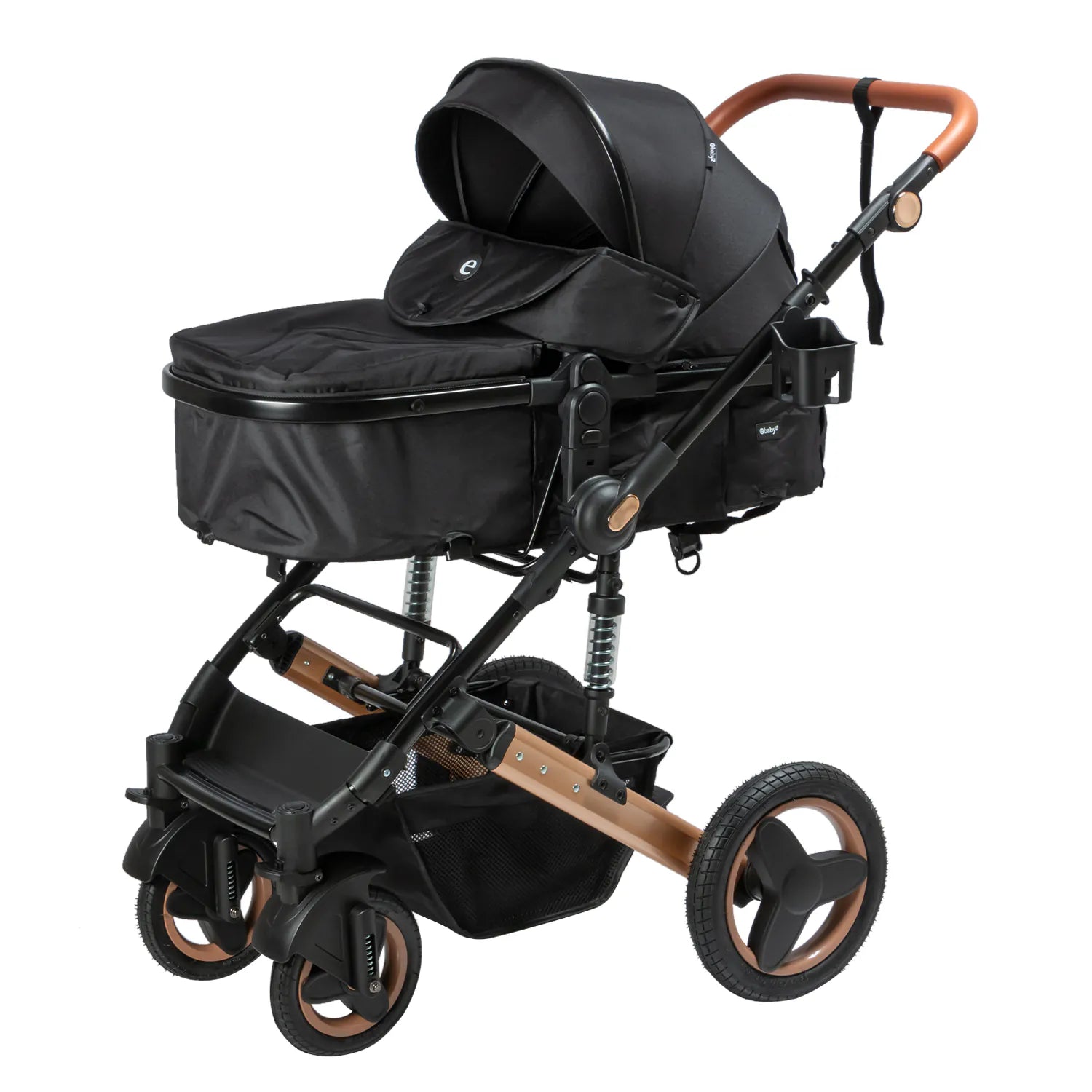 Coche Moisés de Lujo Roman Negro Ebaby