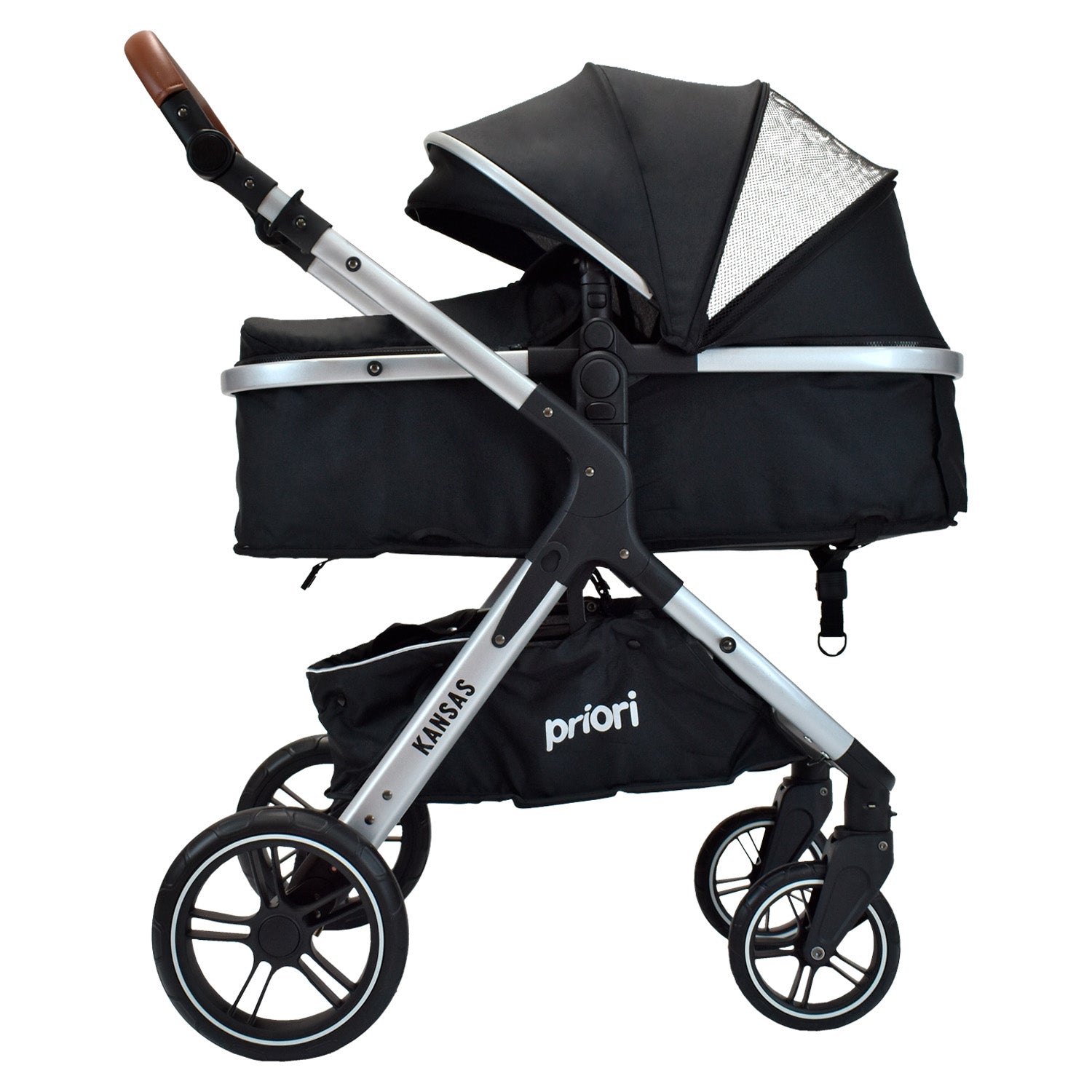 Coche Moises Compacto Kansas Negro Priori perfil