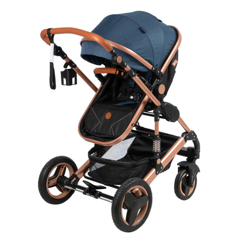 Coche Moises De Lujo Sagira Azul Ebaby