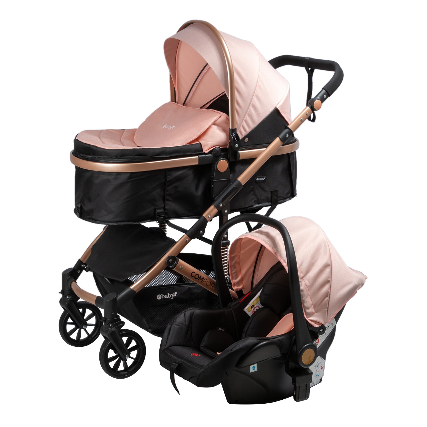 Coche Moises Funcion Maleta Con Portabebe Confort Rosa Ebaby
