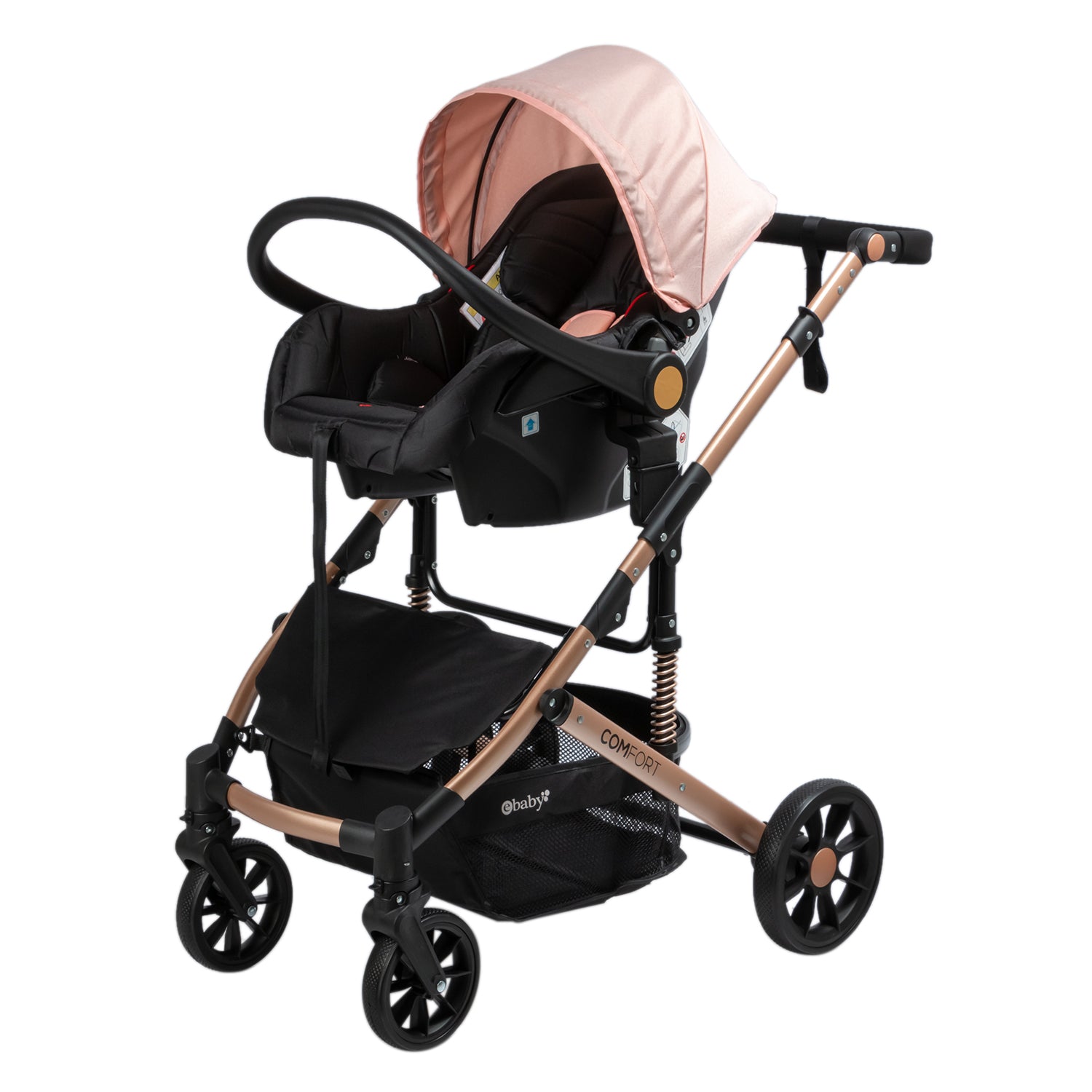 Coche Moises Funcion Maleta Con Portabebe Confort Rosa Ebaby