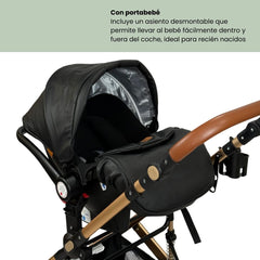 Coche Moises Con Portabebe Yaco Negro Black
