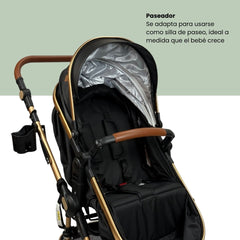 Coche Moises Con Portabebe Yaco Negro Paseador