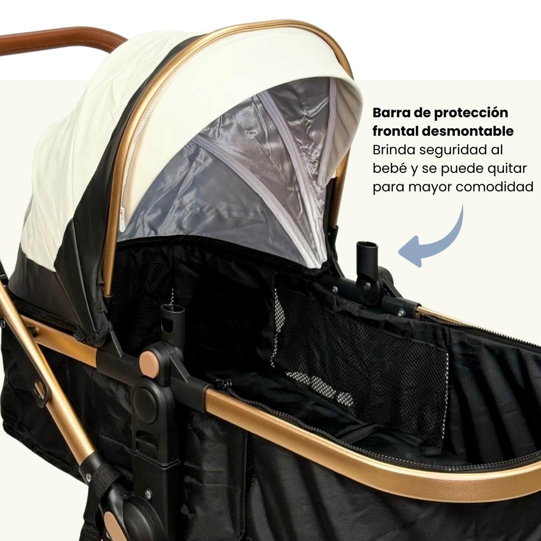 Coche Moisés Con Porta Bebé Yaco Blanco Con Negro Maxibaby White