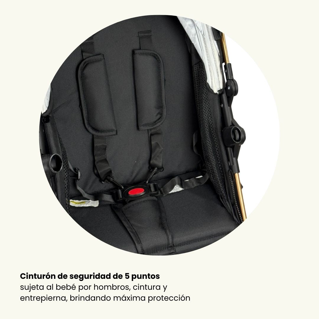 Coche Moisés Con Porta Bebé Yaco Blanco Con Negro Maxibaby Seguridad