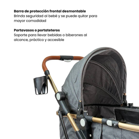 Coche Moisés Small Gris Maxibaby Detalles