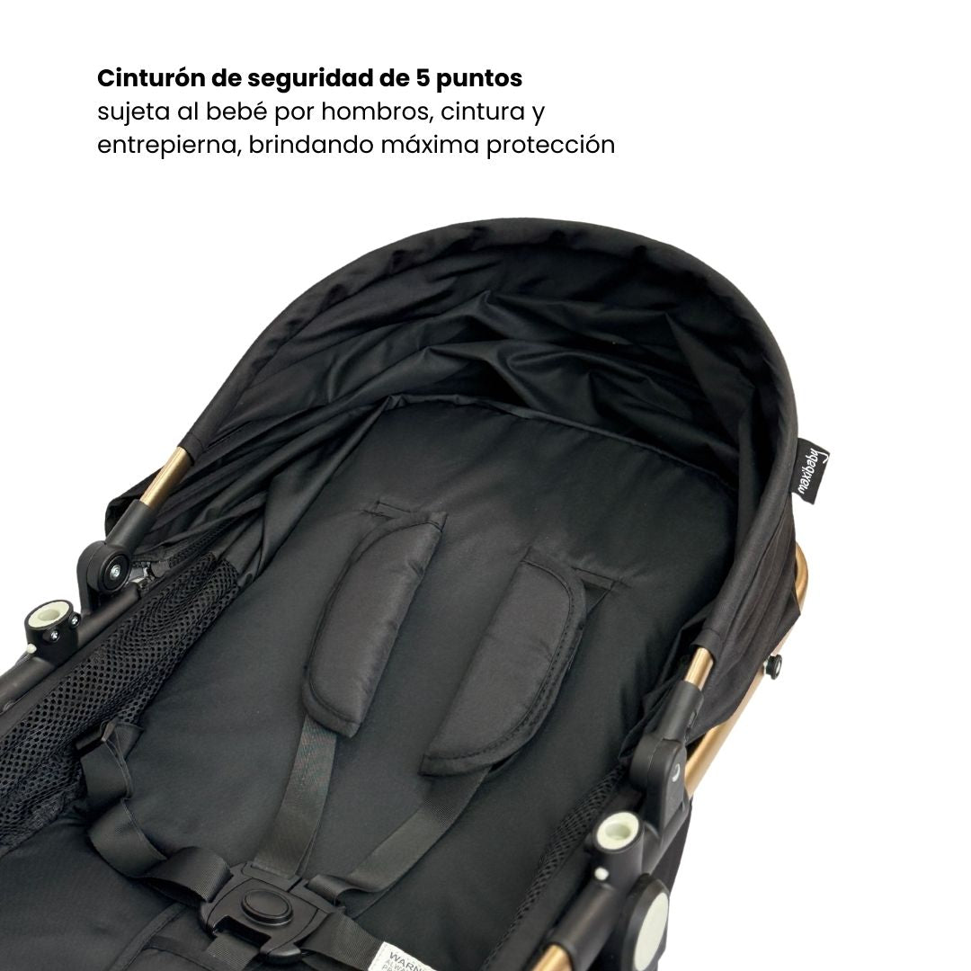 Coche Moisés Small Negro Maxibaby Cinturon