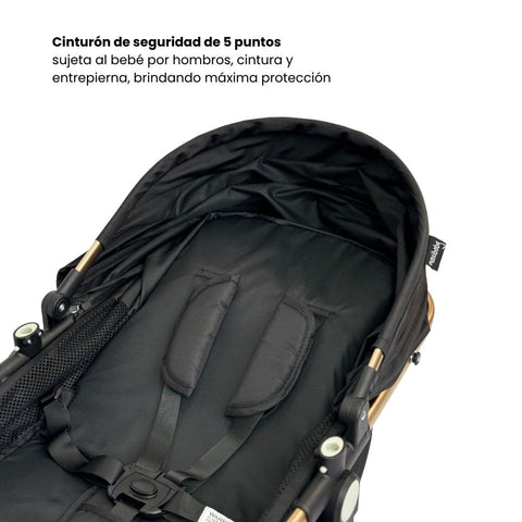 Coche Moisés Small Negro Maxibaby Cinturon