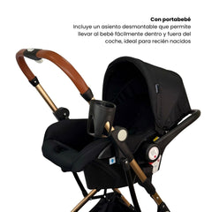 Coche Moisés Con Porta Bebé Small Maxibaby Negro Black